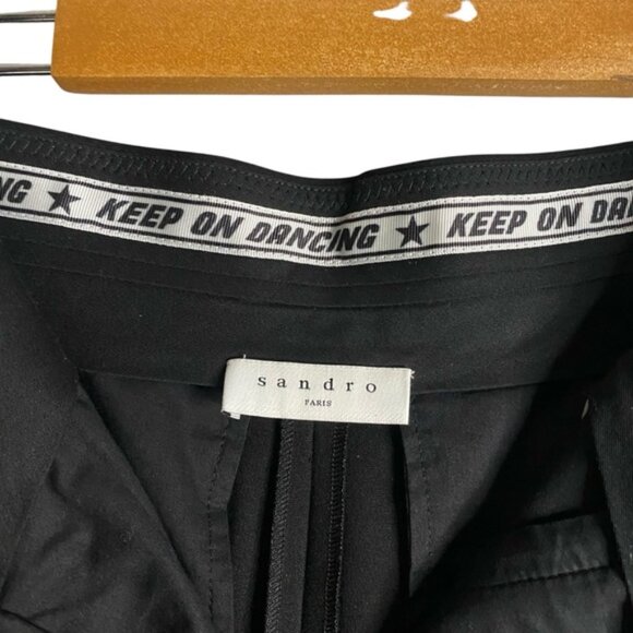 Sandro Paris Women's Black Keep On Dancing Cropped Pant - Picture 4 of 11